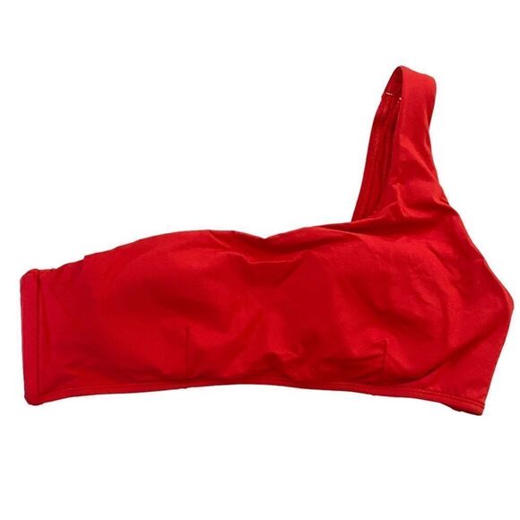 Andie Cherry Red Wyndwood One Shoulder Bikini Top Sz XL NWT - Picture 3 of 15